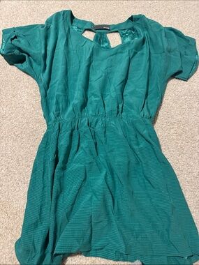 Myne Teal Green Casual Short Sleeve Dress